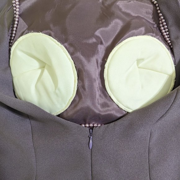 Watters & Watters Heather Sleeveless Faux Pearl Neckline Maxi Formal Dress - 6 - Picture 13 of 15